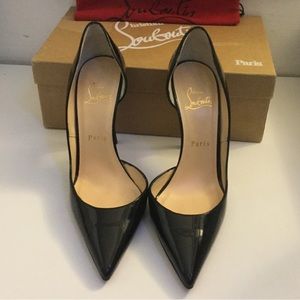 Christian Louboutin Iriza Black Leather Heels 37.5